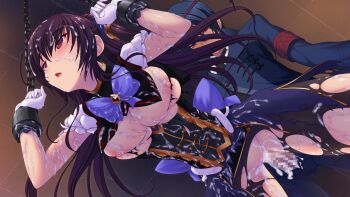 1boy 1girl bdsm blush bondage bound bound_wrists breasts bukkake censored chain chained cuffs cum cum_in_pussy cum_on_body cum_on_breasts cum_on_clothes cum_on_hair cum_on_upper_body empty_eyes facial game_cg genseishinki_sacred_virth gloves hetero large_breasts large_variant_set long_hair magical_girl mosaic_censoring nipples non-web_source official_art open_mouth pantyhose penis rape red_eyes restrained sacred_noire sex sex_from_behind shackles solo_focus torn_clothes torn_pantyhose vaginal variant_set white_gloves yuugure_pairo yuuki_setsu