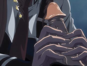 00s 1boy 1girl 2002 animated animated_gif bible_black bible_black_night_of_the_walpulgiss blonde_hair bow bowtie drill_hair drill_sidelocks hetero minase_taki penis penis_grab school_uniform shiraki_rika shirt sidelocks tagme twitching twitching_penis veins veiny_penis white_shirt yandere