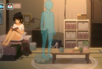 1boy 1girl 2025 720p anus black_hair blue_eyes breasts cum curvy dieselmine female game_cg honoka_kaion huge_breasts introvert moaning one_eye_closed original penis pink_penis_tip pixel_art ponytail projectile_cum sex shy summer sun sunlight testicles vanilla visual_novel