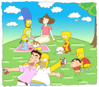 4boys 5girls ^_^ age_difference alcohol animal armcho artistic_error ass baby bald bart_simpson beer beer_can black_hair blonde_hair blue_hair blush brown_hair can child closed_eyes cloud colored_skin crayon_shin-chan crossover day dog dress drink_can drunk family father_and_daughter father_and_son grass happy homer_simpson jewelry lisa_simpson long_hair looking_at_viewer maggie_simpson marge_simpson mooning mother_and_daughter mother_and_son multiple_boys multiple_girls necklace nohara_himawari nohara_hiroshi nohara_misae nohara_shinnosuke open_mouth orange_hair outdoors pacifier pants picnic shirt short_hair sky smile t-shirt the_simpsons thick_eyebrows tree very_long_hair yellow_skin