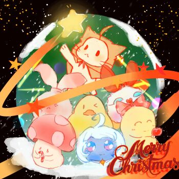 >_o absurdres ahoge animal animal_focus bird black_eyes blushbunny_(infinity_nikki) bow bowtie candy candy_cane cat chinese_commentary christmas christmas_ornaments cloak closed_mouth clothed_animal commentary_request creature creature_focus ear_covers faewish_sprite food frown highres holding holding_candy holding_food hood hood_up hooded_cloak infinity_nikki light_blush merry_christmas momo_(nikki) monroefin_(infinity_nikki) mushroom nikki_(series) no_humans one_eye_closed orange_bow orange_bowtie pear-pal_(infinity_nikki) piecey rabbit red_ribbon ribbon shroomling_(infinity_nikki) snowing solid_oval_eyes star_(symbol) tearing_up whiskers white_cat yanxizao00887 yellow_cloak