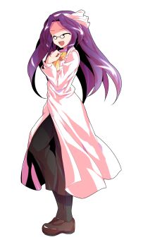 Rule 34 | 1girl, ^ ^, asakura rikako, black socks, bow, bow hairband, bowtie, brown pants, brown shoes, closed eyes, coat, commentary request, curtained hair, dairi, floating hair, from side, glasses, hairband, hand on own chest, hand up, happy, highres, large variant set, loafers, long coat, long hair, long sleeves, looking at viewer, open mouth, pants, phantasmagoria of dim.dream, pince-nez, pink bow, pink coat, pink hairband, pink shirt, purple hair, shirt, shoes, simple background, smile, socks, solo, standing, tachi-e, touhou, touhou (pc-98), transparent background, variant set, very long hair, yellow bow, yellow bowtie