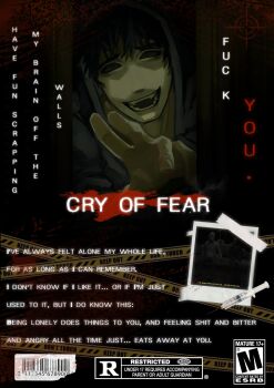 1boy absurdres bags_under_eyes barcode black_eyes black_hair black_sclera caution_tape colored_sclera cry_of_fear english_text fangs grey_hoodie highres hood hood_up hoodie ji01_jiji looking_at_viewer male_focus movie_poster open_mouth outstretched_arm photo_(object) reaching reaching_towards_viewer screenshot_inset short_hair simon_henriksson solo syringe tape