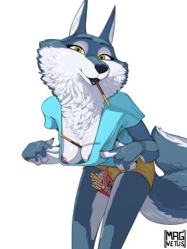 absurdres breasts dog food food_in_mouth furry furry_female highres magnetus pocky pocky_in_mouth porsha_crystal presenting revealing_clothes sing_(movie) sing_2 solo staring
