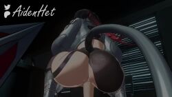 1boy 1girl 3d aidenhet animal_ears animated artist_name ass ass_focus black_hair blender_(medium) blunt_bangs boots bouncing_ass bouncing_breasts breasts clothed_sex cowgirl_position cropped_jacket fingerless_gloves geministarsign gloves gradient_hair green_eyes hetero huge_ass indoors interior jacket jane_doe_(zenless_zone_zero) jiggle large_breasts long_hair long_sleeves moaning mouse_ears mouse_girl mouse_tail multicolored_hair nail_polish necktie one_eye_closed pantyhose penis pussy red_hair sex smile sound straddling tail torn_clothes torn_pantyhose uncensored vaginal video wink zenless_zone_zero