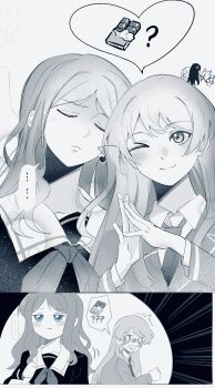 Rule 34 | > o, ..., 5girls, anger vein, animal ears, bang dream!, bang dream! it's mygo!!!!!, blush, cat ears, chihaya anon, closed eyes, closed mouth, fang, haneoka school uniform, highres, kaname raana, kemonomimi mode, long sleeves, monochrome, multiple girls, mygo!!!!! (bang dream!), nagasaki soyo, neckerchief, one eye closed, open mouth, raana the cat, school uniform, shiina taki, skin fang, spoken ellipsis, spoken object, steepled fingers, takamatsu tomori, tearing up, tin g, tsukinomori school uniform, yuri