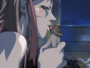 00s 1boy 1girl 2004 animated animated_gif bare_shoulders bible_black bible_black_new_testament blush brown_hair fellatio hair_ribbon hetero licking licking_penis lying night one-piece_swimsuit oral penis ribbon saliva shin_bible_black short_twintails smile swimsuit tagme tan tongue tongue_out toudou_yuki twintails uncensored yoshitani_(bible_black)