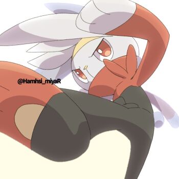 arm_up artist_name commentary_request gen_8_pokemon hamhsi_miyar kicking leg_up nintendo no_humans pokemon pokemon_(creature) raboot red_eyes toes