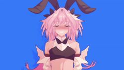 1boy 2_phut_hon_(song) animated arms_behind_head arms_up astolfo_(fate) astolfo_(saber)_(fate) astolfo_(saber)_(first_ascension)_(fate) audible_music audible_speech black_bow black_bowtie blouse blue_background blush bow bowtie braid bulge closed_eyes crossdressing crossdressing_(mtf) dancing fate/grand_order fate_(series) green_background hair_intakes hair_ribbon jumping long_hair male_focus me!me!me!_dance_(meme) meme open_mouth panties pink_hair purple_eyes red_background ribbon school_uniform serafuku shirt simple_background skirt solo sound theobrobine thighhighs trap underwear video white_shirt white_thighhighs yellow_background