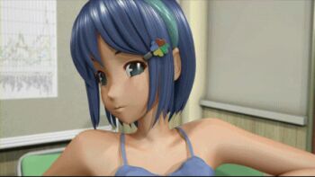 1girl 3d animated animated_gif breasts imokenpi_(3d) lowres madobe_nanami microsoft microsoft_windows os-tan short_hair windows_7
