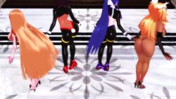 3d 4girls adapted_costume akiyama_rinko alternate_costume anal anal_beads anal_object_insertion anal_tail animal_ears animated artist_request ass ass_focus ass_shake audible_music bikini blue_hair bouncing_breasts breasts brown_hair butt_crack butt_plug cleavage curvy dancing dark-skinned_female dark_skin fake_animal_ears fake_tail female_focus fishnets full_body ghost_dance gloves heart heart_pasties heart_tattoo high_heels highres hime_cut huge_ass huge_breasts impossible_clothes koukawa_asuka large_breasts looking_at_viewer mikumikudance_(medium) mizuki_yukikaze mizuki_yukikaze_(future) multiple_girls navel nipples object_insertion official_alternate_costume one-piece_swimsuit onizaki_kirara pasties pink_eyes playboy_bunny ponytail pubic_hair pubic_tattoo pussy rabbit_ears rabbit_tail reverse_bunnysuit reverse_outfit sex_toy shiny_clothes shiny_skin short_hair skin_tight slingshot_swimsuit small_breasts smile sound standing swimsuit tail taimanin_(series) taimanin_rpgx taimanin_suit taimanin_yukikaze tattoo thighhighs thong twintails video wide_hips