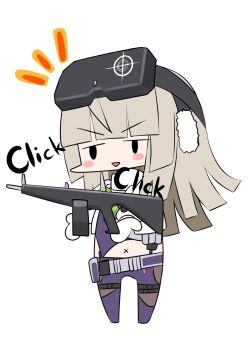 1girl aa-12 aa-12_(girls&#039;_frontline) chibi girls&#039;_frontline girls&#039;_frontline_2:_exilium gun highres lind_(girls&#039;_frontline_2) shirokami_da shotgun solo weapon white_background
