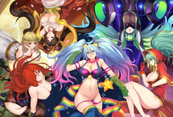 1girl alternate_costume alternate_hairstyle aqua_eyes aqua_hair arcade_sona areola_slip armpits barefoot black_hair black_panties blonde_hair blue_eyes blue_hair bodysuit bra breasts chestnut_mouth cleavage dj_sona drill_hair drooling earrings closed_eyes gloves green_hair grey_eyes groin guqin_sona hair_ornament head_wreath helmet highres hood jewelry lace lace-trimmed_legwear lace-trimmed_panties lace_trim large_breasts league_of_legends lipstick looking_at_viewer lying makeup multicolored_hair multiple_persona muse_sona nail_polish navel necklace nipple_slip nipples on_back on_side on_stomach open_mouth panties panty_pull parted_lips pd_(pdpdlv1) pentakill_(league_of_legends) pentakill_sona petals pink_hair purple_bra purple_panties red_eyes red_hair ribbon saliva silent_night_sona sleeping sona_(league_of_legends) spikes star_(symbol) star_hair_ornament thighhighs twintails two-tone_hair underboob underwear visor