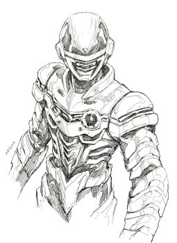 1boy adi_(adivider) adk-em armor armored_bodysuit bandai bandai_namco character_mask character_request chou_uchuu_keiji_gavan_infinity commentary english_commentary full_armor gavan gavan_infinity helmet highres looking_at_viewer male_focus mask metal_hero project_red solo toei_company tokusatsu tv_asahi uchuu_keiji_gavan upper_body