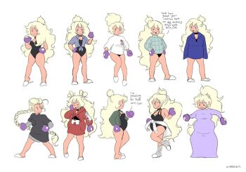 6+girls alternate_costume animal_print ankle_socks artist_request bare_arms bare_legs bare_shoulders bee_and_puppycat black_choker black_leotard black_shirt blonde_hair blue_collar blue_jacket blue_sleeves braid braided_ponytail breasts cat_print choker clenched_hands closed_eyes closed_mouth clothes_around_waist clothes_variants collar collared_jacket commentary_request company_name copyright_notice diamond_(shape) diamond_print drawstring dress dual_persona english_text from_side gloves green_collar green_jacket green_sleeves green_sweater grey_sleeves hair_bun high_ponytail hood hood_down hoodie jacket jacket_around_waist jpeg_artifacts layered_shirt leg_up legs_apart legs_up leotard long_dress long_hair looking_at_viewer looking_down looking_to_the_side low-braided_long_hair low-tied_long_hair low_ponytail medium_breasts multiple_girls multiple_views no_pants official_alternate_costume official_art open_clothes open_jacket open_mouth ponytail pregnant print_hoodie print_sleeves production_art profile purple_collar purple_dress purple_eyes purple_gloves purple_sleeves red_hood red_hoodie red_sleeves reference_sheet second-party_source shirt short_sleeves short_twintails simple_background slippers socks standing sweater talking tied_jacket toast_(bee_and_puppycat) tongue tongue_out toon_(style) tube_socks turtleneck turtleneck_dress turtleneck_sweater twintails undershirt v-shaped_eyebrows very_long_hair white_background white_collar white_footwear white_jacket white_sleeves white_socks white_sweater wrestler yawning