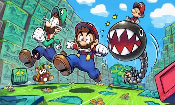 4boys baby baby_luigi baby_mario blue_overalls brown_hair brown_shoes buttons chain_chomp closed_eyes cloud creature crying crying_with_eyes_open full_body gloves goomba hat highres luigi male_focus mario mario_&amp;_luigi:_partners_in_time mario_&amp;_luigi_rpg mario_(series) monster multiple_boys nintendo outdoors overalls red_hat running shoes short_hair socks striped_clothes striped_socks tears white_gloves yamari_(ya_mari_6363)