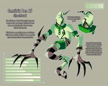 alternate_form arm_blade ben_10 claws cuffs cyclops full_body ghost ghost_tail ghostfreak hiffuu highres omnitrix one-eyed redesign scanlines shackles weapon