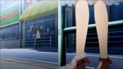 1boy 1girl 2010s 2012 accident accidental_exposure aged_down all_fours angry animated anime_cap anime_screenshot ass bag black_hair blush brown_eyes convenient_censoring covering_ass covering_privates embarrassed falling feet high_heels humiliation kotegawa_yui legs loli long_hair looking_back lying nervous orange_hair outdoors panties pants panty_pull pink_panties public_indecency public_nudity running shirt shoes short_hair shoulder_bag skirt sound surprised tagme to_love-ru to_love-ru_darkness toes top-down_bottom-up tripping underwear unworn_underwear upskirt video wardrobe_malfunction yellow_eyes yuuki_rito