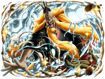 1boy bald beard bodskih devil_fruit_power facial_hair japanese_clothes kinjishi_no_shiki lion long_hair looking_ahead manly mustache non-web_source official_art one_piece one_piece_treasure_cruise outdoors pectorals solo transparent_background wind