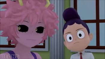 1boy 2girls 3d animated anus ashido_mina ass beans_yus black_sclera blue_hair boku_no_hero_academia bones_(company) buttjob colored_sclera colored_skin curly_hair fart farting_in_face glans grin groin horns indoors jiro_kyoka kiss legs medium_hair messy_hair mineta_minoru multiple_girls penis pink_hair pink_skin purple_hair pussy shirt shorts shota shounen_jump size_difference sleeping smile sound tagme video yellow_eyes