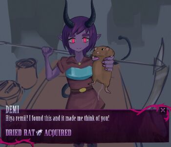 1girl absurdres bad_tag claws demi_(lunacid) demon_girl demon_horns demon_tail female_focus helmet highres horns lunacid red_eyes tagme tail video_game