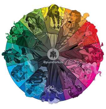 animal animal_on_shoulder arm_tattoo artist_name beauregard_lionett breasts caduceus_clay caleb_widogast card cat cleavage color_wheel commentary critical_role curled_horns curly_hair dress dungeons_&amp;_dragons dungeons_&amp;_dragons elf english_commentary essek_thelyss fangs fingerless_gloves fjord_stone flask frumpkin_(critical_role) gloves hairband hand_up highres holding holding_card hood horns jester_lavorre lipstick long_hair makeup marion_lavorre mollymauk_tealeaf nott_the_brave pink_hair pointy_ears ponytail punkforkos red_hair robe scarf tattoo the_mighty_nein tiefling veth_brenatto white_background yasha_nydoorin yellow_hairband