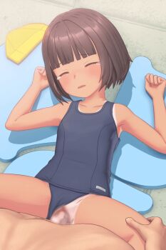 1boy 1girl 3d animated animated_gif beach bouncing_breasts breasts brown_hair censored closed_eyes clothed_sex clothing_aside crying custom_udon full_body hetero implied_rape loli outdoors penis pussy school_swimsuit sex shoes short_hair small_breasts solo_focus spread_legs swimsuit swimsuit_aside tagme tan tanline tears thighs vaginal