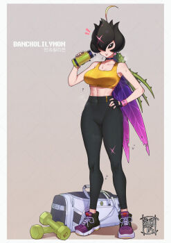 Rule 34 | bancholilimon, banchou, bugita, delinquent, digimon, digimon (creature), fairy, flower, highres, monster girl, nail polish, petals, plant girl