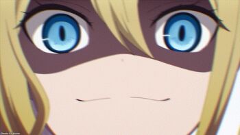 1girl animated animated_gif anime_screenshot blonde_hair blue_eyes dot_nose female_focus hayasaka_ai kaguya-sama_wa_kokurasetai_~tensai-tachi_no_renai_zunousen~ long_hair looking_at_viewer meme open_mouth scary_face shadow_over_face smile solo solo_focus teeth tongue upper_teeth_only