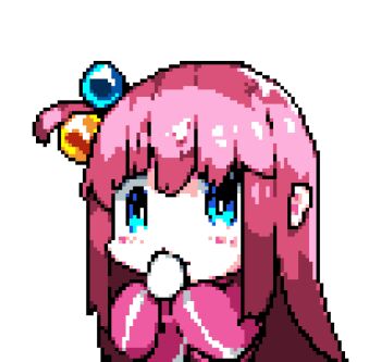 1girl animated animated_gif blue_eyes bocchi_the_rock! cube_hair_ornament downvote_(downvote_me) food gotoh_hitori hair_ornament hashtag-only_commentary holding holding_food long_hair looking_at_viewer mochi mochi_trail one_side_up pink_hair pink_track_suit pixel_art pulling simple_background solo sweat track_suit white_background