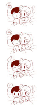 4koma bed_sheet black_hair burger child comic dreaming food french_fries highres lucas_(mother_3) mother_(series) mother_2 mother_3 ness_(mother_2) nintendo on_bed opipio_m pillow shota sleeping smile stea super_smash_bros. sweatdrop