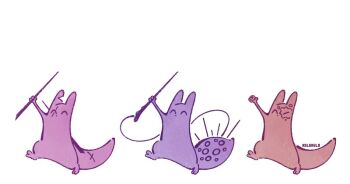 ^_^ artificer_(rain_world) bomb closed_eyes creature explosive happy holding holding_bomb holding_polearm holding_weapon hunter_(rain_world) kelocitta meme no_humans no_mouth polearm rain_world scar scar_across_eye scar_on_ear scar_on_face scar_on_tail slugcat spear spearmaster_(rain_world) weapon white_background