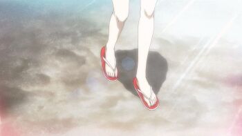 adjusting_clothes adjusting_swimsuit animated animated_gif ass atlus beach bikini blonde_hair blue_bikini blue_eyes breasts feet flip-flops floral_bikini floral_print innertube large_breasts long_legs midriff multicolored_bikini navel niijima_makoto persona persona_5 sandals source_request stomach swim_ring swimsuit takamaki_anne twintails