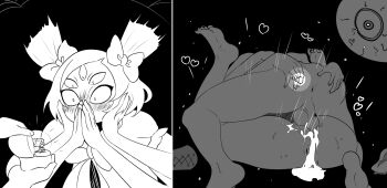 1boy 1girl arthropod_girl blush cum cum_in_pussy extra_arms extra_eyes fertilization haaru heart hetero highres impregnation insect_girl marriage_proposal mating_press monster_girl muffet nude ovum sex short_hair spider_girl surprised twintails undertale utdr_(toby_fox)