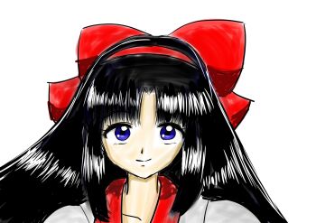 Rule 34 | 1girl, ainu clothes, black hair, blue eyes, hair ribbon, highres, long hair, looking at viewer, nakoruru, ribbon, samurai spirits, smile, snk, solo, the king of fighters