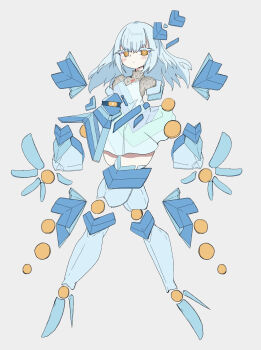 Rule 34 | 1other, blue hair, commentary, cryogonal, full body, gen 5 pokemon, high heels, highres, long hair, nintendo, personification, pokemon, rein (3313), simple background, solo, yellow eyes