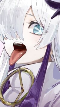 Rule 34 | 1girl, artist request, hair over one eye, kamitsubaki studio, long tongue, looking at viewer, sekai (cevio), source request, tagme, tongue