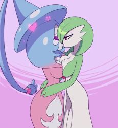 Rule 34 | 20s, 2girls, animated, assertive female, breast press, breasts, energy drain, eye contact, female focus, gardevoir, gen 3 pokemon, gen 8 pokemon, glowing, glowing eyes, green hair, hatterene, heart, hug, hypnosis, kiss, large breasts, long hair, looking at another, looping animation, magic, mind control, multicolored background, multiple girls, nintendo, open mouth, pink background, pokemon, pokemon (creature), pressing, resized, saliva, saliva trail, short hair, standing, submission, symmetrical docking, tagme, tongue, tongue out, upscaled, very long hair, video, yuri, zelamir
