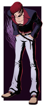 1boy fire highres iori_yagami magic pyrokinesis the_king_of_fighters yagami_iori