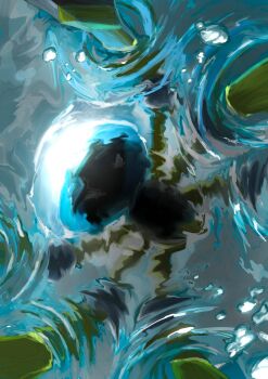 air_bubble animal_focus araquanid bubble bug commentary_request futena_goze gen_7_pokemon highres nintendo no_humans pokemon pokemon_(creature) reflection ripples solo underwater water