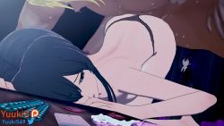 1girl 2boys 3d ahegao animated audible_speech black_hair black_panties caught cheating_(relationship) condom condom_wrapper dark-skinned_male dark_skin doggystyle female_ejaculation female_orgasm from_behind koikatsu_(medium) multiple_boys netorare nude orgasm panties sex sex_from_behind sound sweat sweatdrop tagme top-down_bottom-up underwear used_condom video yahari_ore_no_seishun_lovecome_wa_machigatteiru. yukinoshita_yukino yuukis