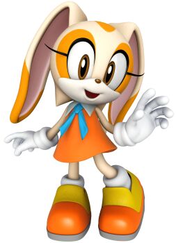 1girl 3d absurdres animal_nose arm_at_side ascot blue_ascot body_fur brown_eyes child collared_dress cream_the_rabbit dress female_focus flat_chest full_body furry furry_female gloves hand_up happy heel_up highres long_animal_ears looking_at_viewer multicolored_fur multicolored_shoes official_art open_mouth orange_dress orange_fur rabbit_ears rabbit_girl rabbit_tail shoes short_dress short_tail simple_background sleeveless sleeveless_dress smile socks solo sonic_(series) standing tail third-party_source transparent_background two-tone_shoes waving white_fur white_gloves white_socks yellow_fur