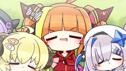 5girls ahoge amane_kanata amane_kanata_(work) angel_wings animal_ears animated artist_name asimo953 audible_music blonde_hair blue_hair bracelet candy_hair_ornament closed_eyes colored_inner_hair crown demon_girl demon_tail detached_wings dragon dragon_girl dragon_horns dragon_tail drooling fake_horns fang food-themed_hair_ornament grass hair_bun hair_ornament hairclip hat himemori_luna himemori_luna_(sundress) holoforce hololive hood hoodie horned_headwear horns jewelry kiryu_coco kiryu_coco_(dragon) lying mini_crown multicolored_hair multiple_girls on_back on_side one_eye_closed open_mouth orange_hair pink_hair pleated_skirt purple_eyes purple_hair sheep_ears sheep_girl sheep_horns side_bun silver_hair single_side_bun skirt sleeping smile sound streaked_hair tail tilted_headwear tokoyami_towa tsunomaki_watame tsunomaki_watame_(street_casual) two-tone_hair two_side_up video virtual_youtuber wings