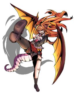 Rule 34 | 1girl, breasts, cleavage, dragon girl, dragon horns, dragon tail, highres, hololive, horns, idol showdown, kiryu coco, kiryu coco (1st costume), large breasts, long hair, looking at viewer, multicolored hair, official art, orange hair, streaked hair, tail, virtual youtuber