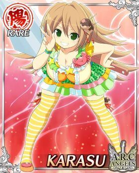 10s 1girl breasts female_focus green_eyes karasu_(senran_kagura) large_breasts long_hair orange_hair senran_kagura solo