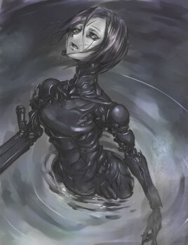 1girl android blame! cyborg female_focus kath sanakan science_fiction solo water