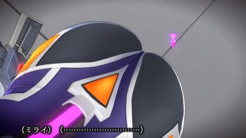 Rule 34 | 1girl, 3d, agent mirai, artificial vagina, ass, ass focus, blender (medium), bodysuit, close-up, cockpit, d.va (overwatch), from behind, head out of frame, highres, lower body, mirai (agent mirai), objectification, purple bodysuit, science fiction, sex toy, skin tight, solo, top-down bottom-up, umaaji lady mk2