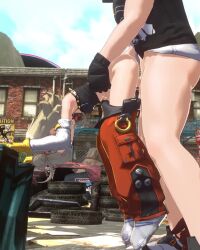 1boy 1girl 3d animated blonde_hair clothed_sex detached_sleeves doggystyle gloves hanging_legs hetero highres impasfx loli looping_animation moaning outdoors penis piper_wheel rouge_nine sex sex_from_behind sound standing standing_sex tagme third-party_edit video yellow_eyes zenless_zone_zero