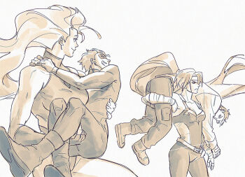 2boys 2girls akoichoi amazon_warrior artemis_of_bana-mighdall assertive_female bandaged_hand bandages bare_shoulders batman_(series) belt boots breasts brothers carrying cleavage collarbone couple dc_comics dick_grayson fireman's_carry floating_hair full_body hand_wraps holster jason_todd koriand'r long_hair monochrome multiple_boys multiple_girls nightwing ponytail princess_carry red_hood red_hood_(dc) red_hood_and_the_outlaws redrawn siblings simple_background sketch starfire superhero_costume teen_titans thigh_holster very_long_hair white_background