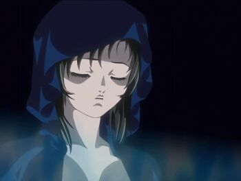 00s 2002 3girls animated animated_gif basement bible_black bible_black_gaiden breasts brown_hair cloak green_eyes green_hair hood kozono_nami large_breasts lipstick makeup morita_rie multiple_girls purple_hair ritual robe shido_saki short_hair smile summoning tagme yellow_eyes